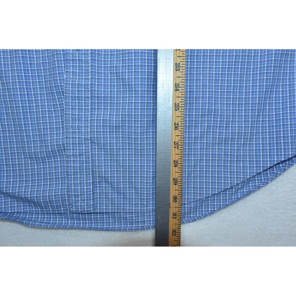 Ralph Lauren Classic Fit Mens Shirt Size XXL Blue White Plaid Button Down Cotton - Picture 10 of 12